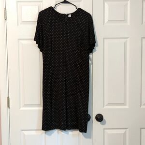Old Navy Black and Tan Polka Dot Mid-length Dress